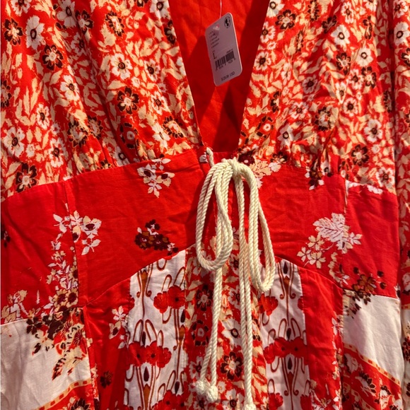 Free People Red and White Floral Mini Dress - Picture 8 of 8